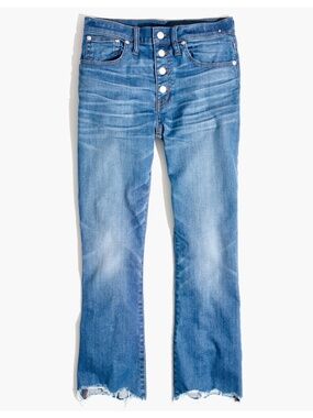 Madewell Cali Demi-Boot Jeans: Chewed-Hem Edition Sz 28